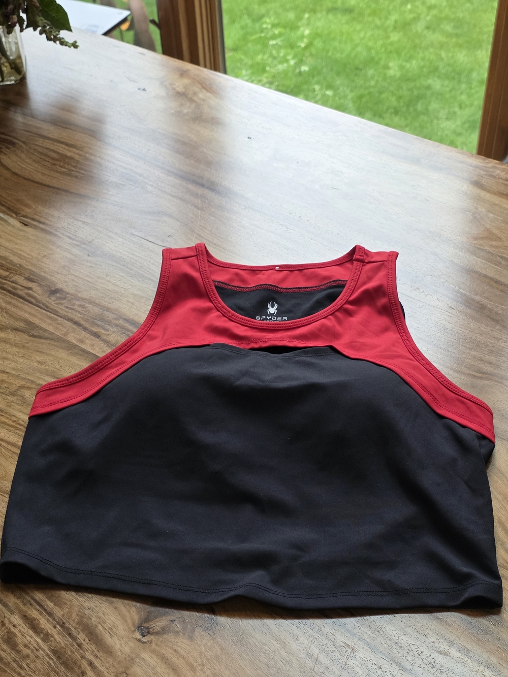 Spyder Active Cutout Shelf Bra Crop Tank Top -Women's Large